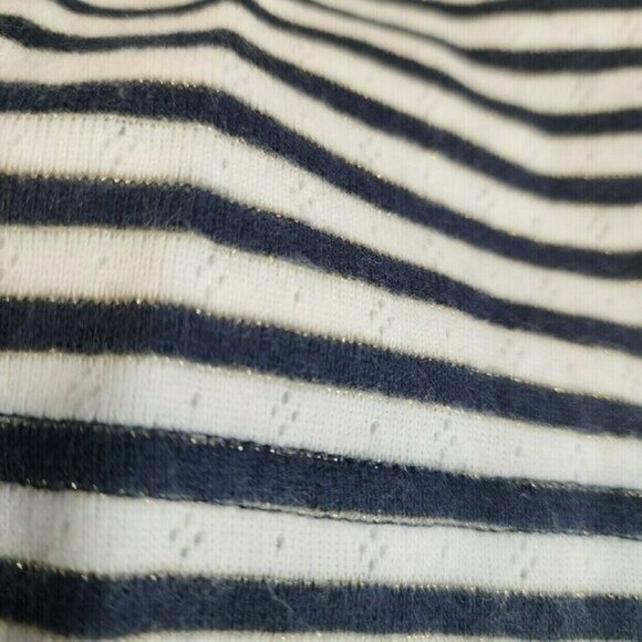 Mini Boden size 5-6 girls super soft pointelle shirt Navy and White Stripes - Picture 4 of 9